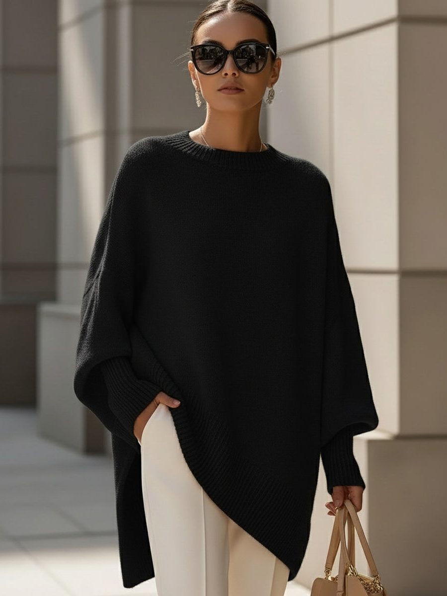 Bathilde | Merino Wool Oversized Asymmetrical Sweater Women 10