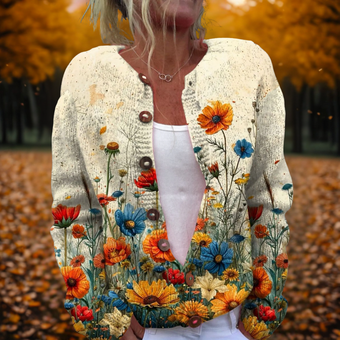 Helena Vintage Flower Cardigan | Women's Knit Layer 0