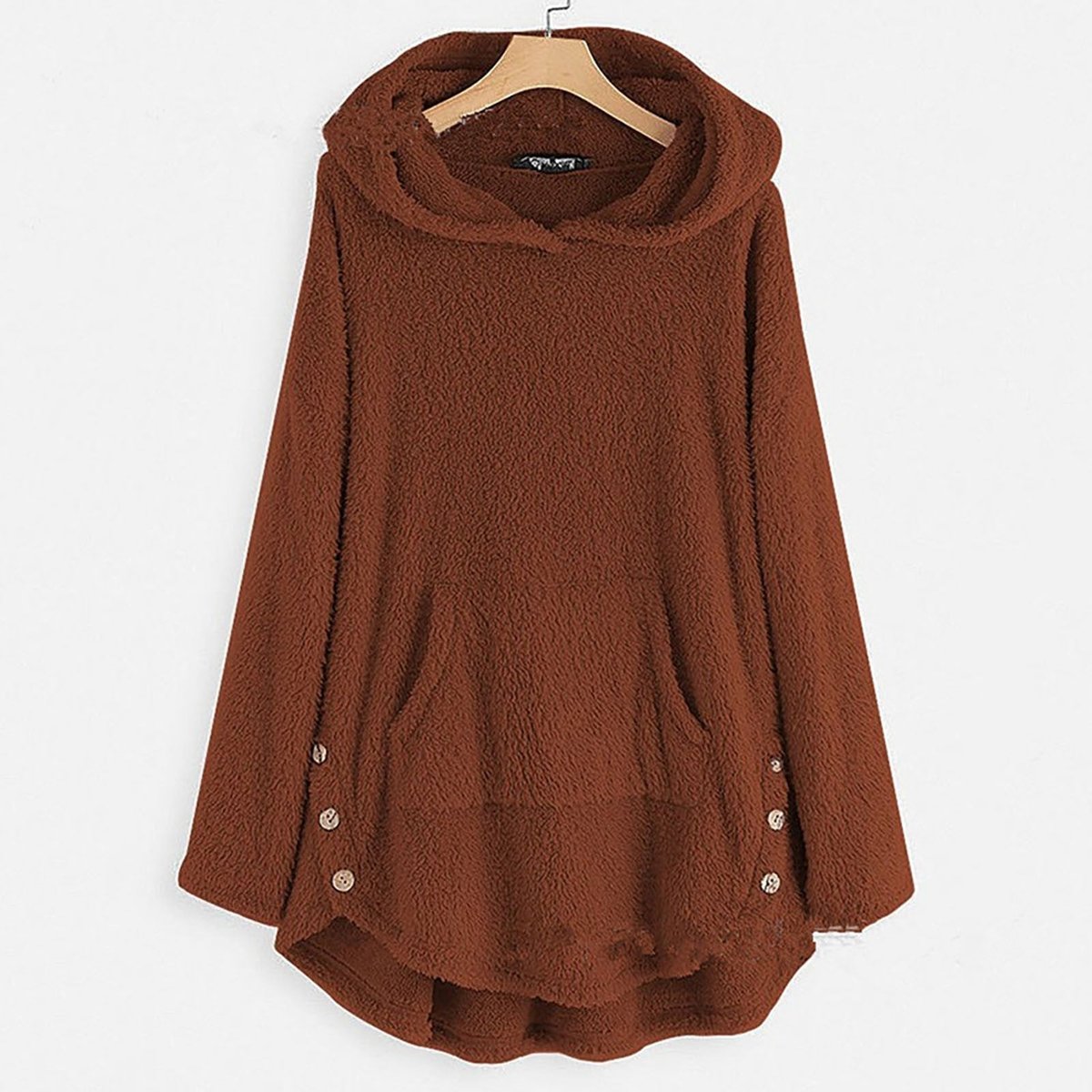 Luna | Women's Fleece Zip-Up Hooded Sweater with Cat Pocket 7