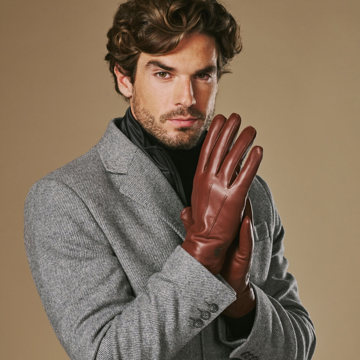 Men's Lambskin Leather Gloves with Rabbit Fur Lining | Winter Gloves 7