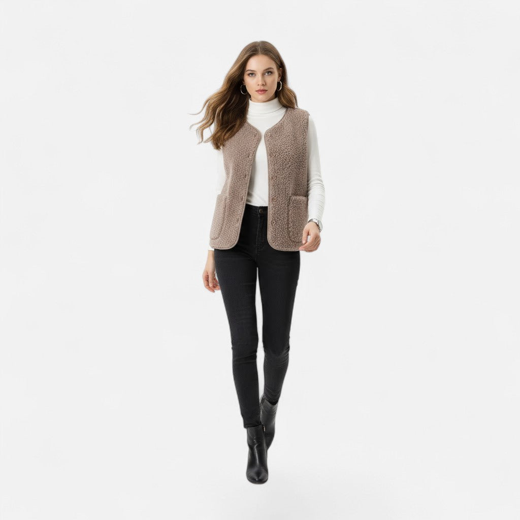 Plush Cashmere-Blend Long Vest Women | Sleeveless Layering 8