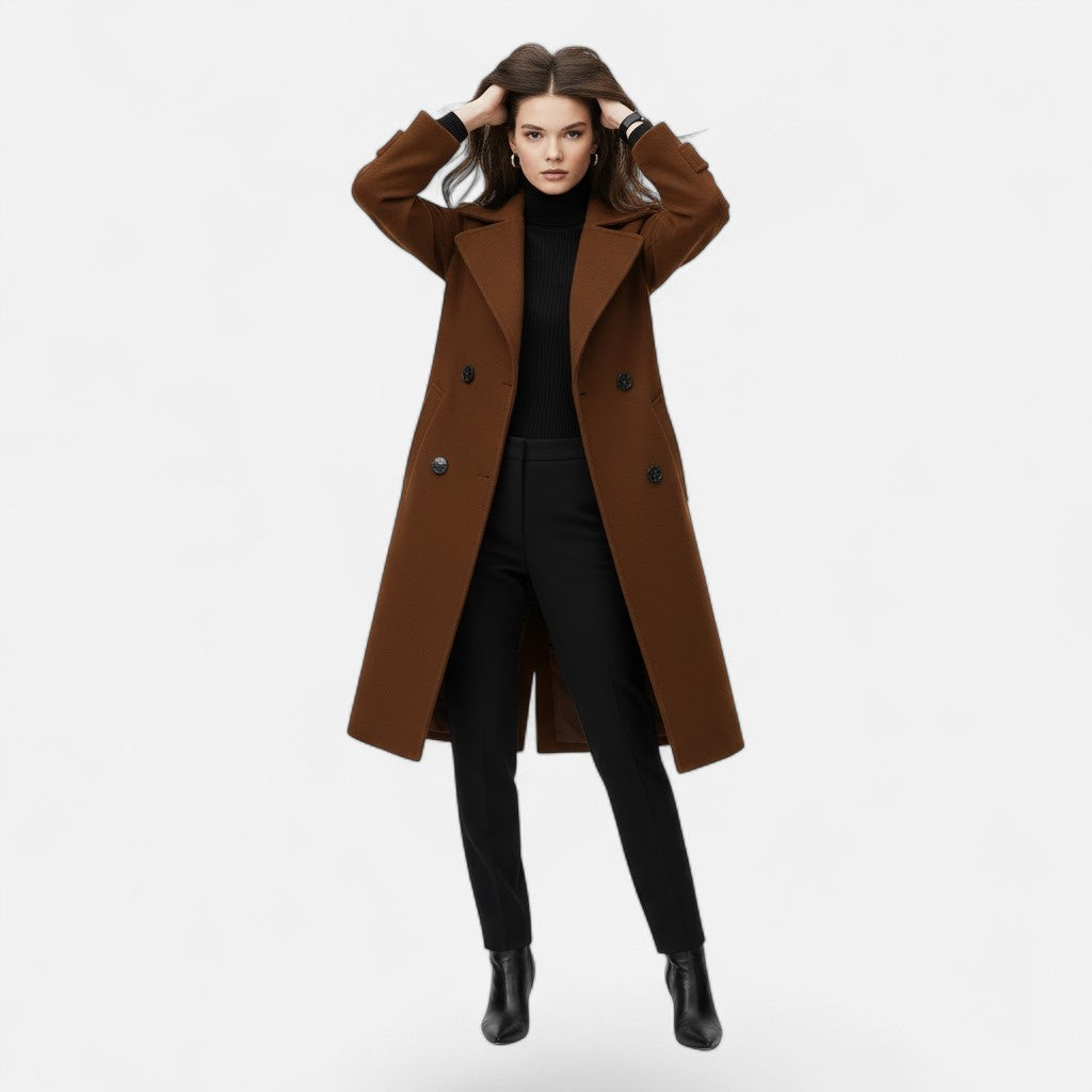 Women's Cashmere-Blend Double-Breasted Coat | Winter Coats Women 8