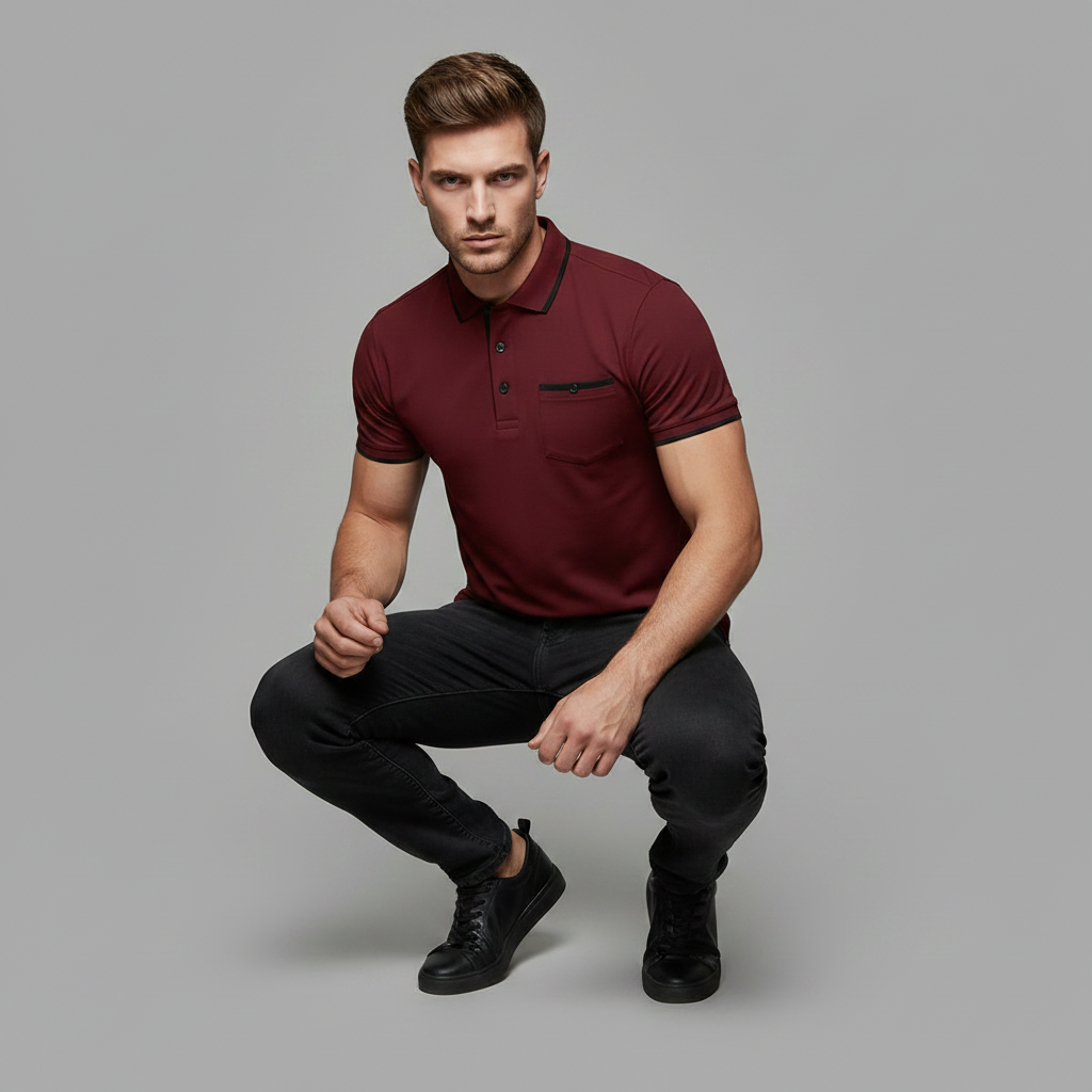 Elegant Men's Polo Shirt | Classic Fit Casual Wear