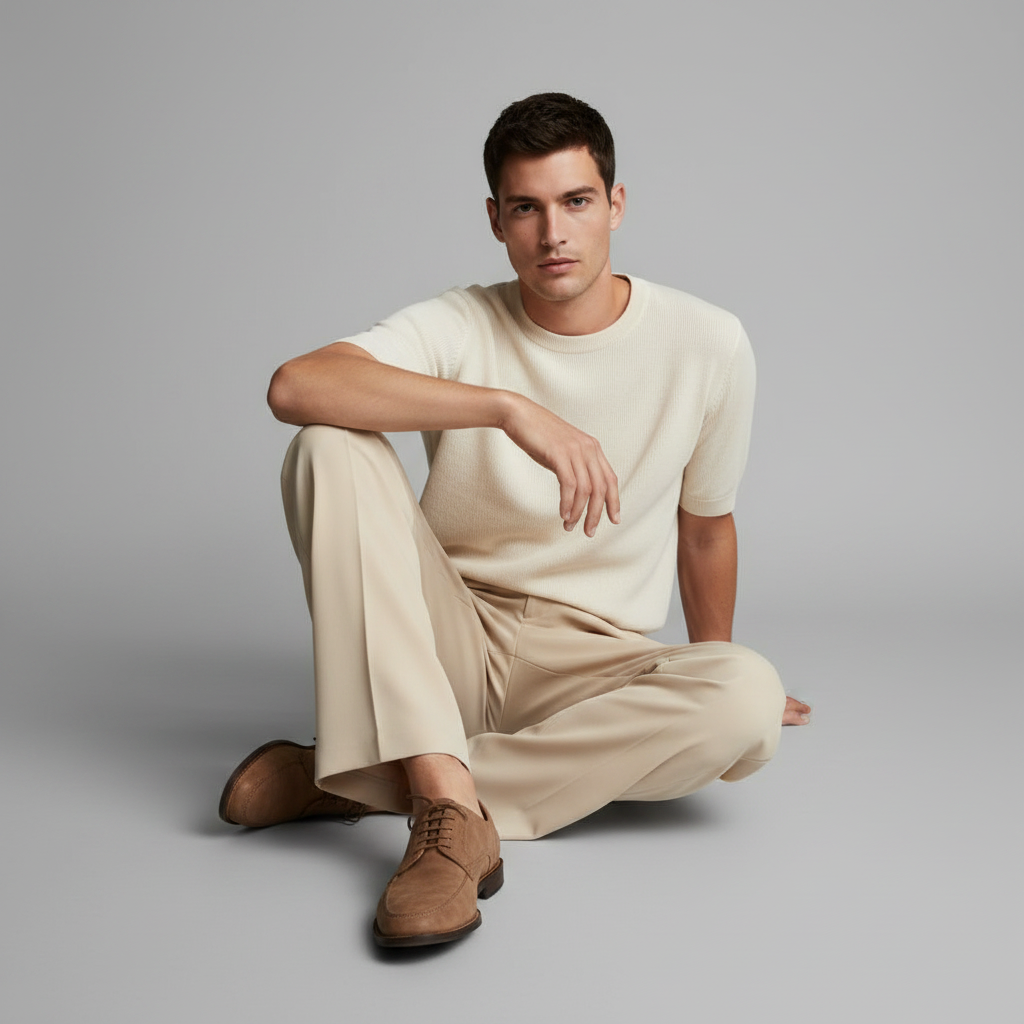 Men's Pleated Trousers | Straight Fit Formal Pants