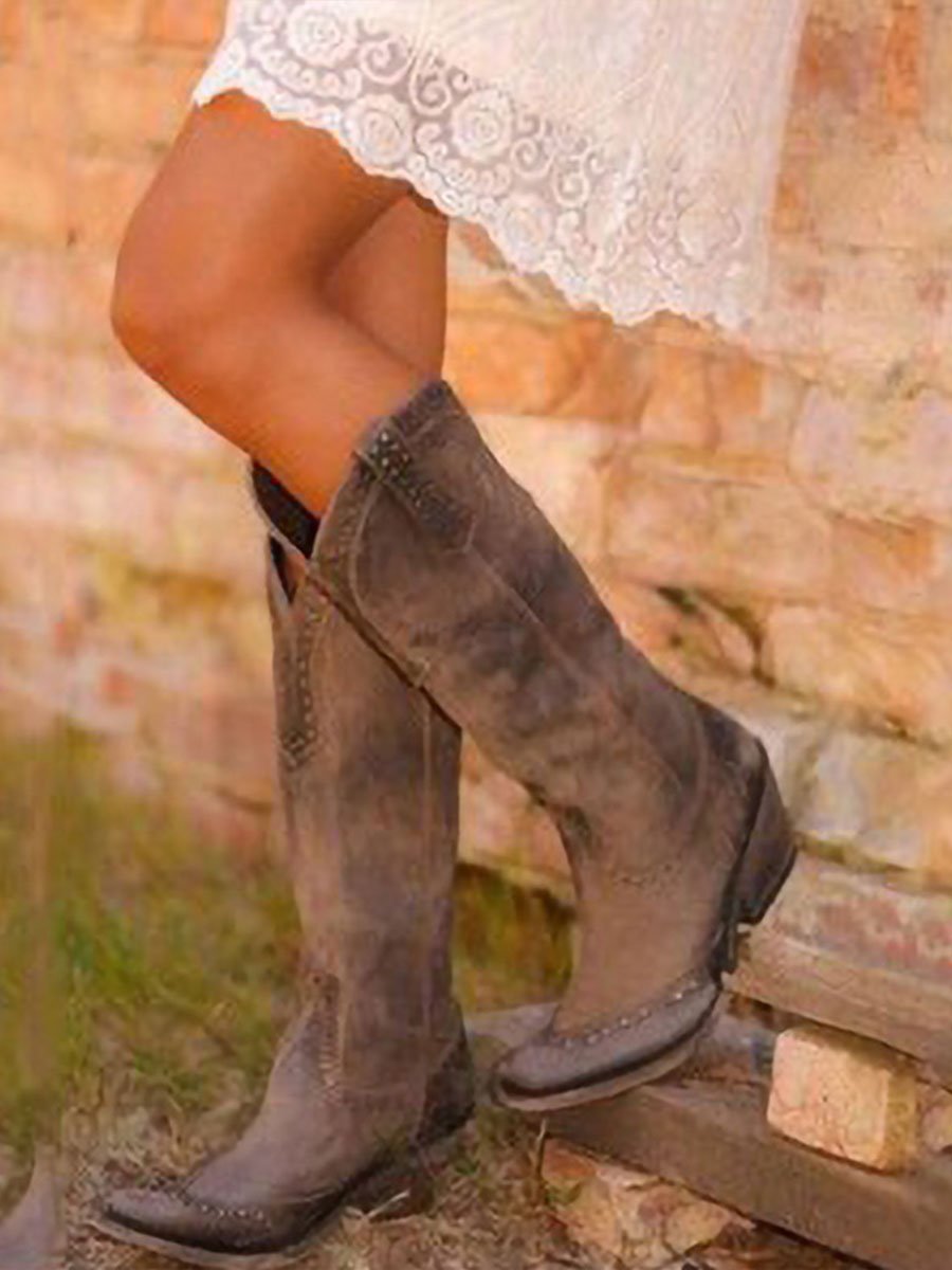 Amaris Studded Knee-High Cowboy Boots for Women 3