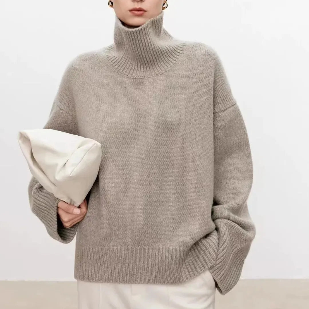 Aurelia Oversized Sweater | Women's Turtleneck Knit Top 1