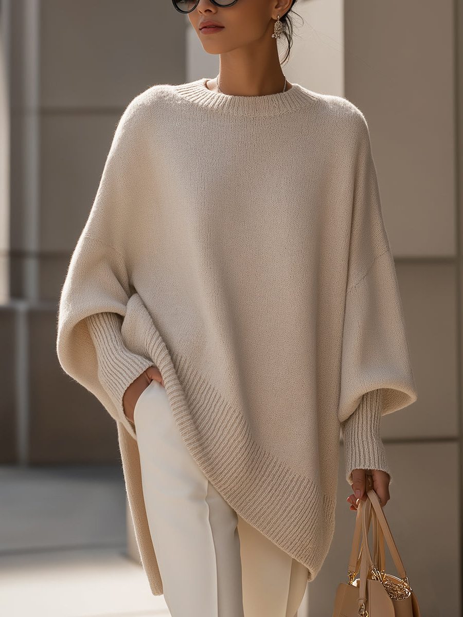 Bathilde | Merino Wool Oversized Asymmetrical Sweater Women 0