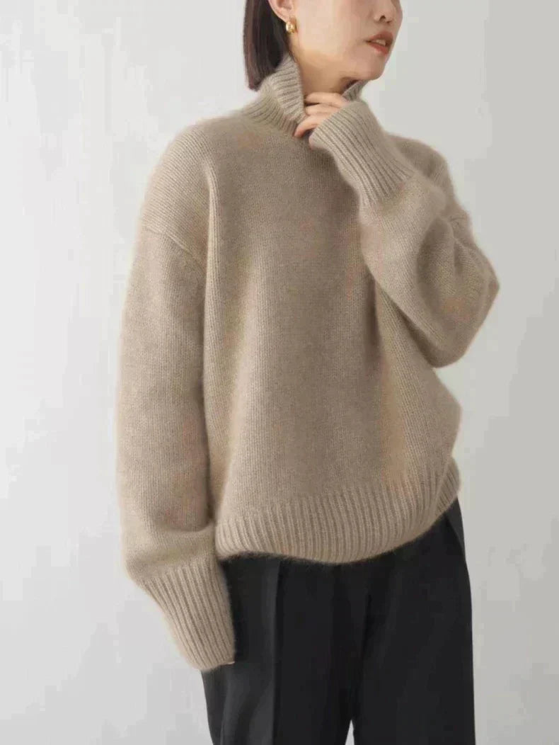 Black Cashmere Sweater | Women's Turtleneck Knit Pullover 4
