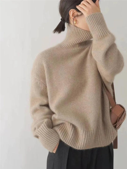 Black Cashmere Sweater | Women's Turtleneck Knit Pullover 5