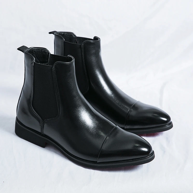 Black Chelsea Boots with Red Sole | Men's Leather Footwear 2