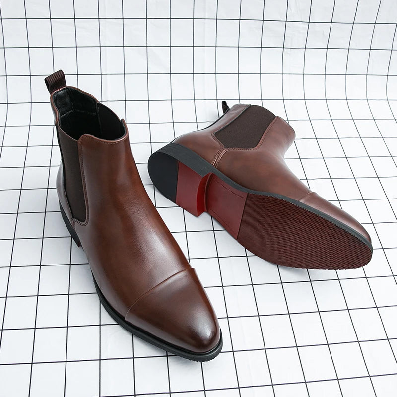 Black Chelsea Boots with Red Sole | Men's Leather Footwear 3