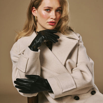 Black Lambskin Leather Gloves | Women's Touchscreen Gloves 0