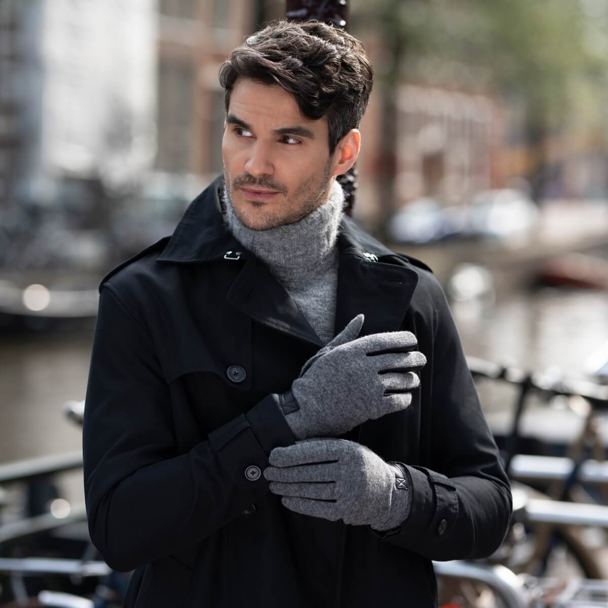 Brody Grey Sheepskin Leather Gloves | Men's Leather Gloves 2