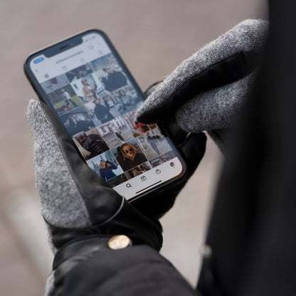 Brody Grey Sheepskin Leather Gloves | Men's Leather Gloves 5