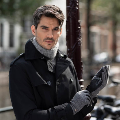 Brody Grey Sheepskin Leather Gloves | Men's Leather Gloves 7