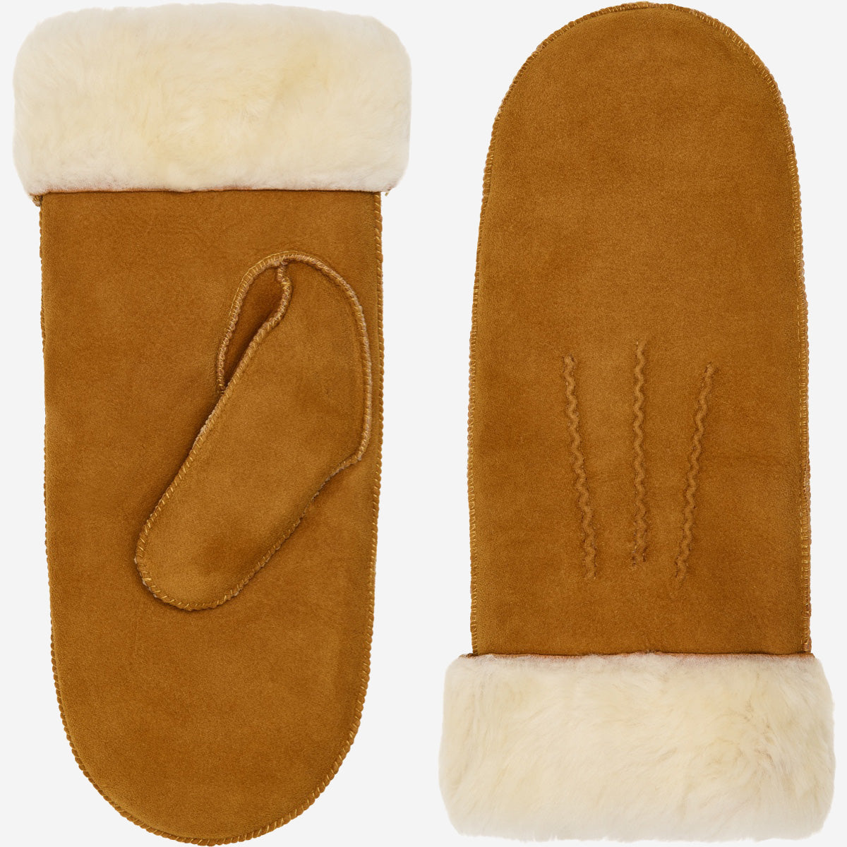 Camel Suede Mittens with Sheepskin Lining | Winter Accessories 0