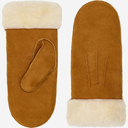 Camel Suede Mittens with Sheepskin Lining | Winter Accessories 0