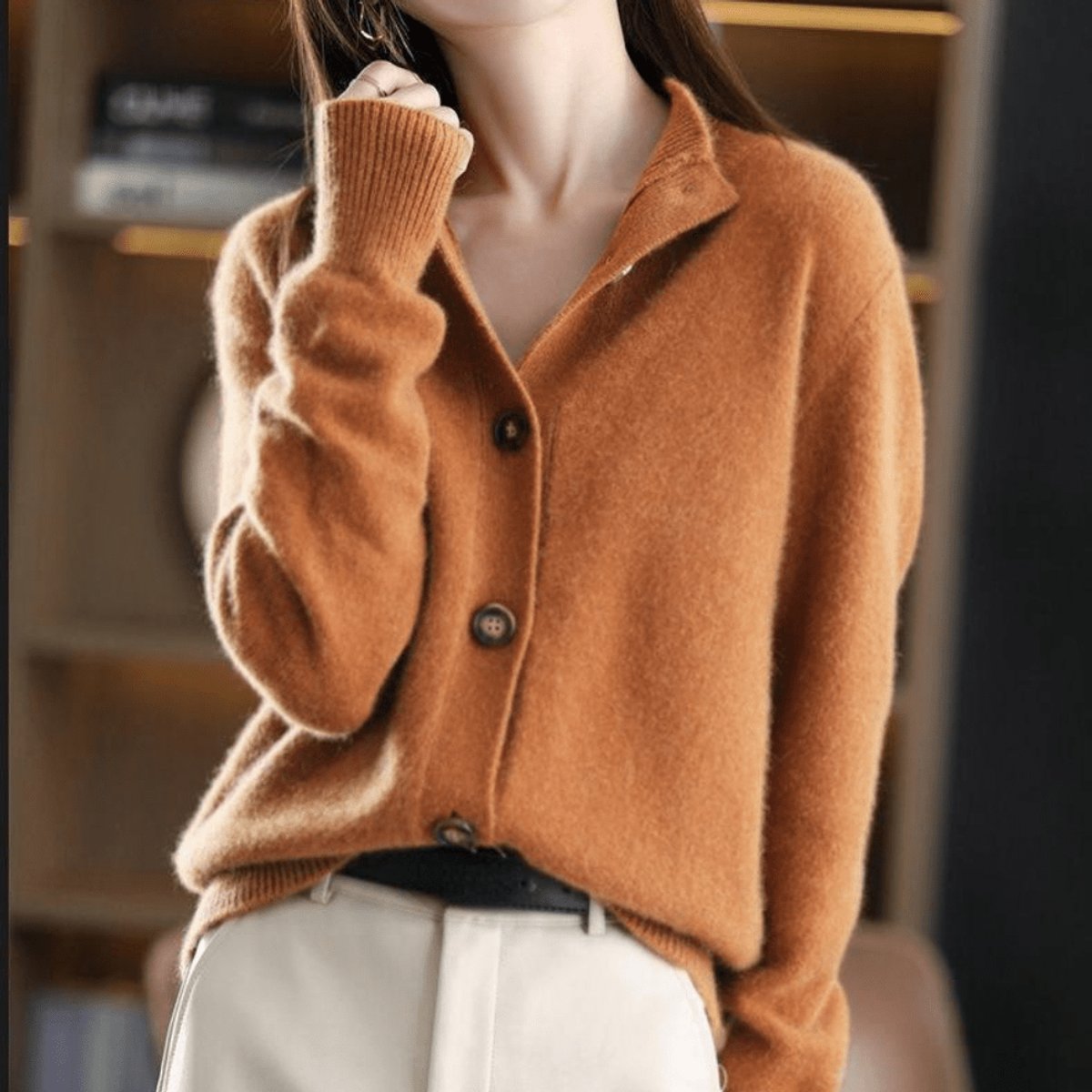 Camila | Women's Cashmere Blend Button-Front Cardigan 2