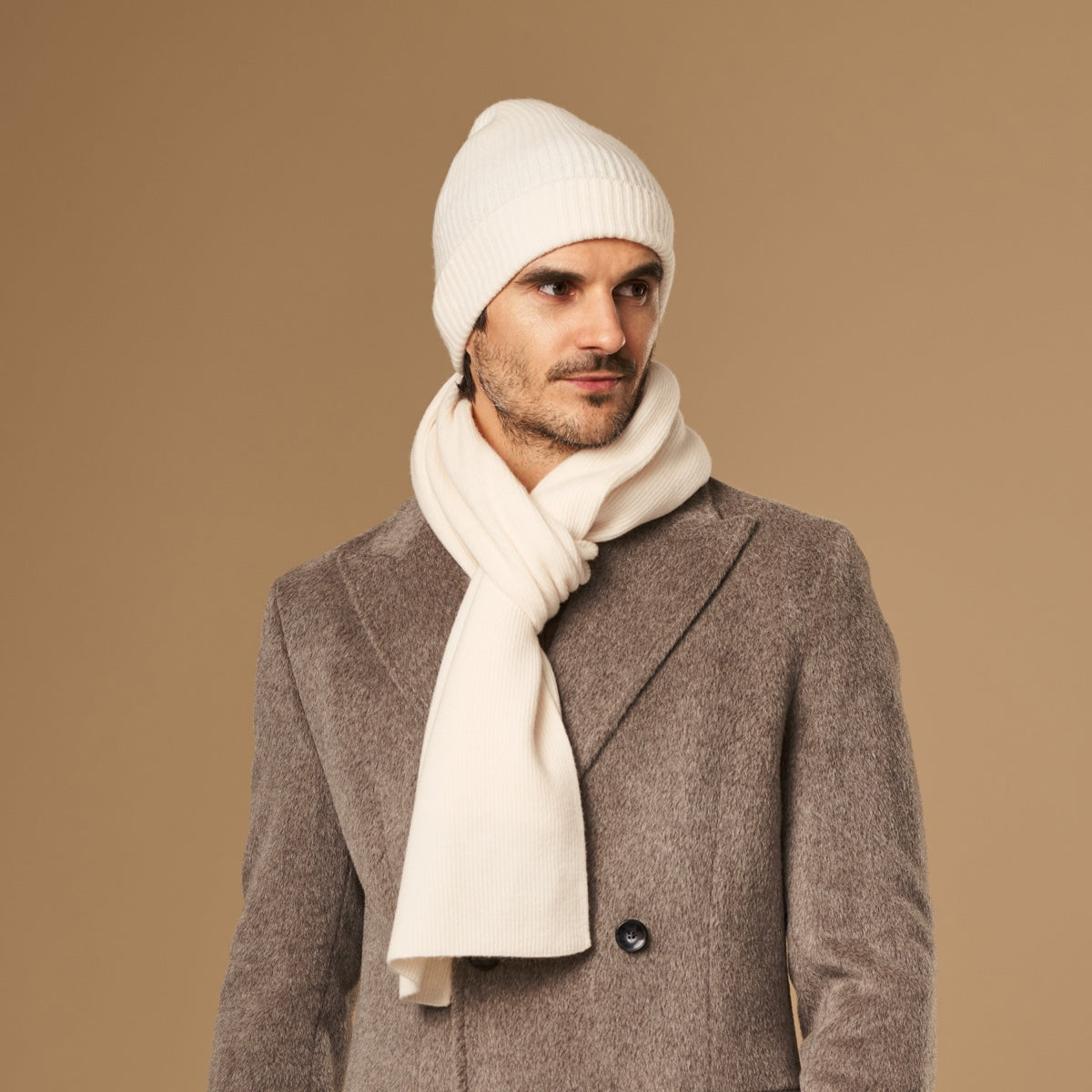 Charlie Cream | Unisex Merino Wool Scarf Soft Warm Lightweight 1