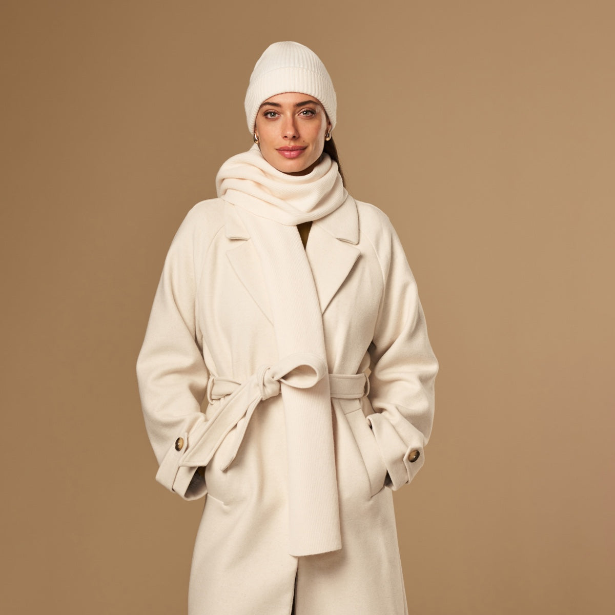 Charlie Cream | Unisex Merino Wool Scarf Soft Warm Lightweight 2