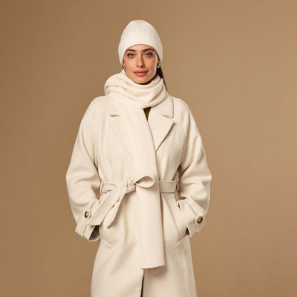 Charlie Cream | Unisex Merino Wool Scarf Soft Warm Lightweight 2