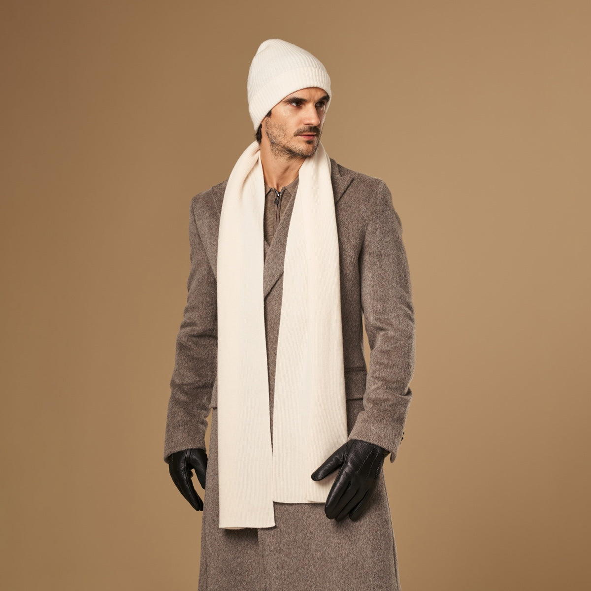 Charlie Cream | Unisex Merino Wool Scarf Soft Warm Lightweight 3