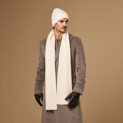Charlie Cream | Unisex Merino Wool Scarf Soft Warm Lightweight 3
