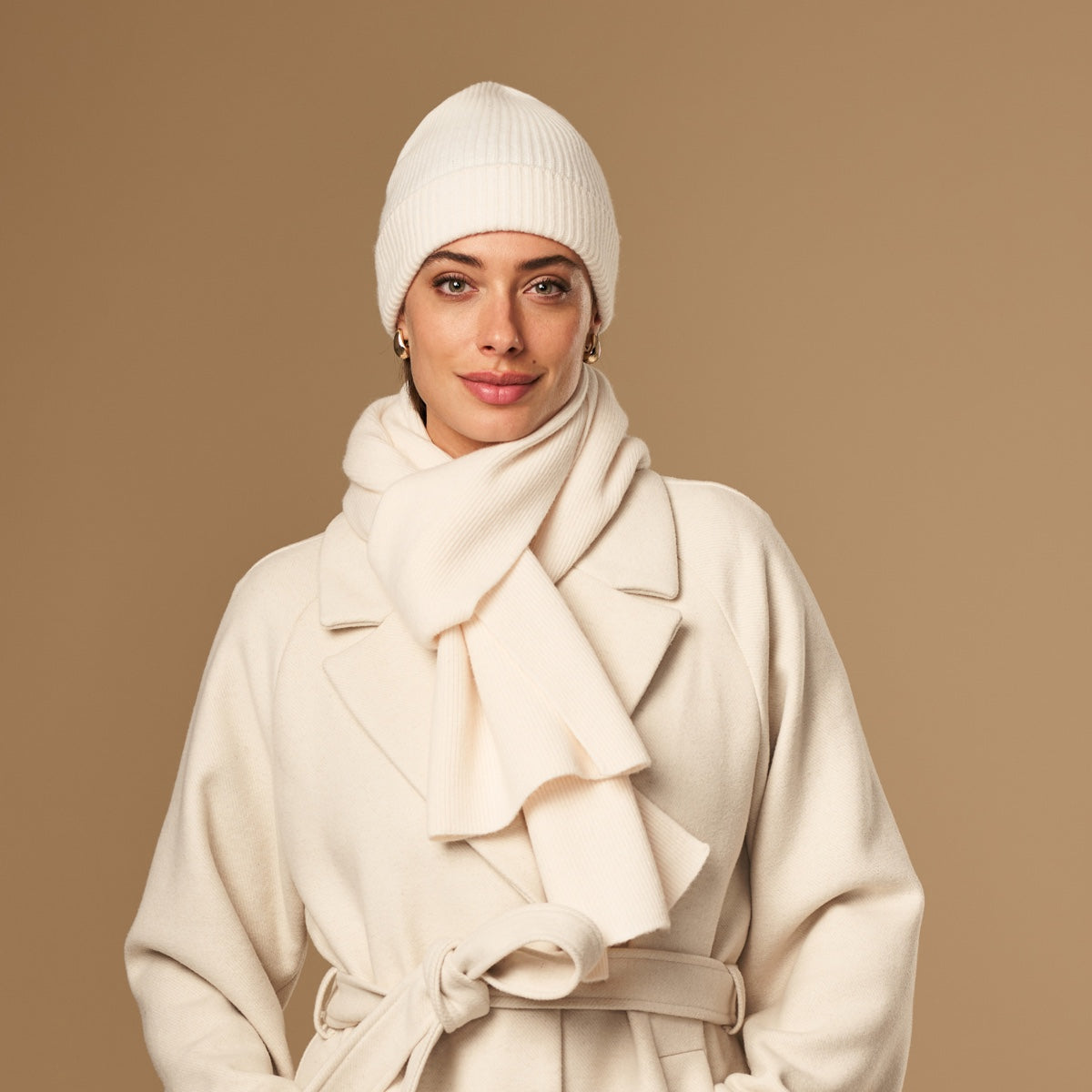 Charlie Cream | Unisex Merino Wool Scarf Soft Warm Lightweight 4