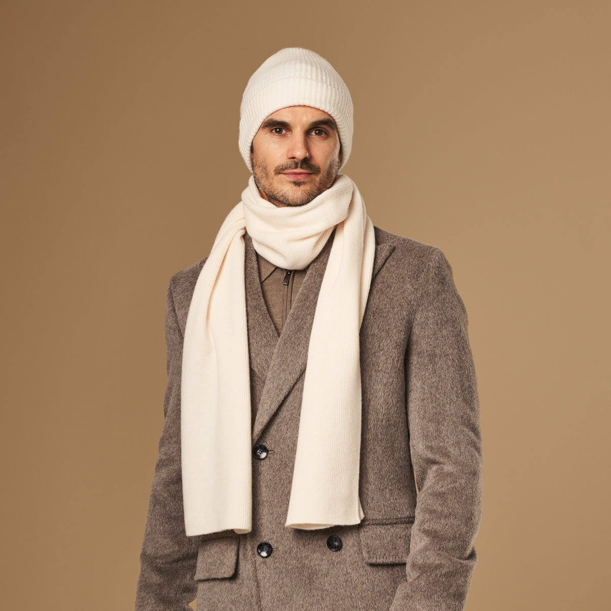 Charlie Cream | Unisex Merino Wool Scarf Soft Warm Lightweight 5