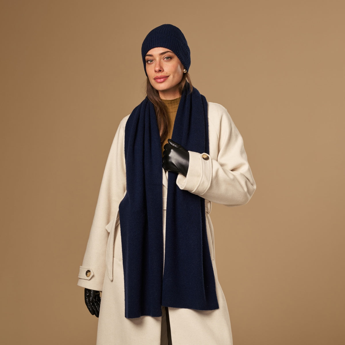 Charlie Navy Blue | Unisex Merino Wool Scarf 2
