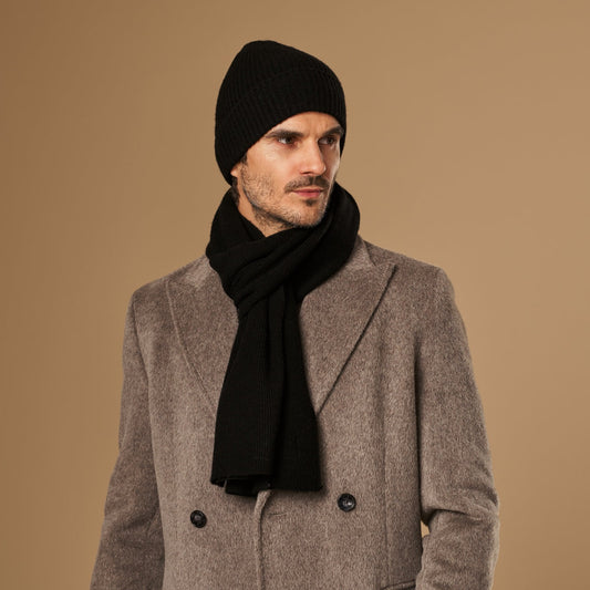 Charlie | Unisex Merino Wool Scarf Black 0