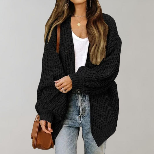 Chunky Knit Cardigan | Women's Relaxed Open-Front Sweater 0