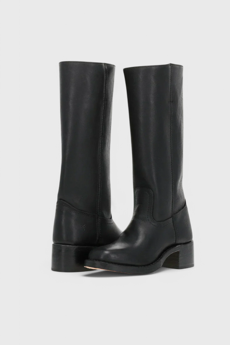 Clara Tall Black Knee High Boots | Women's PU Leather Footwear 0