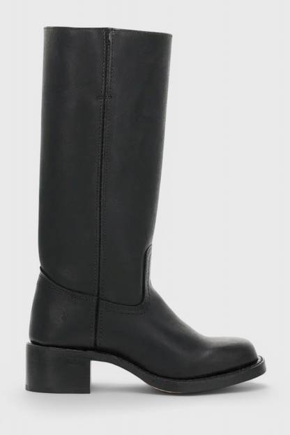 Clara Tall Black Knee High Boots | Women's PU Leather Footwear 1