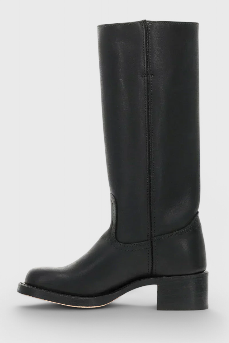 Clara Tall Black Knee High Boots | Women's PU Leather Footwear 2