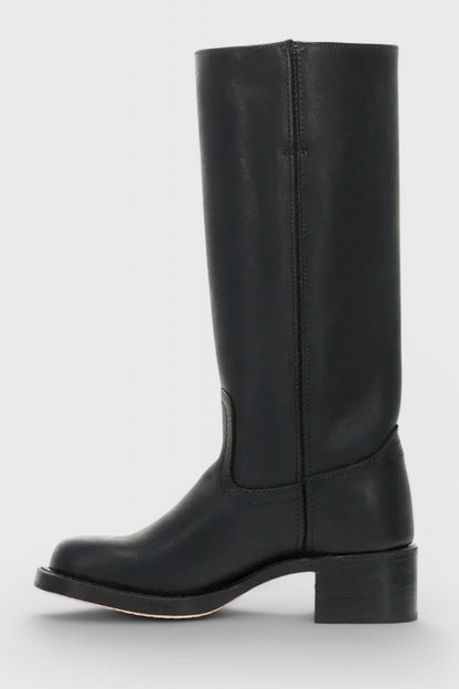 Clara Tall Black Knee High Boots | Women's PU Leather Footwear 2