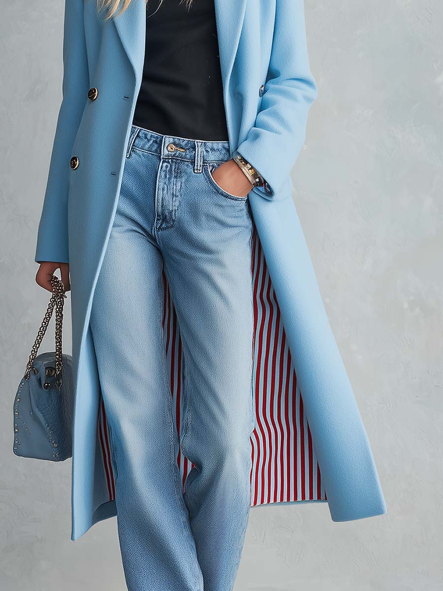 Classic Double-Breasted Tweed Coat | Women's Winter Coat 4
