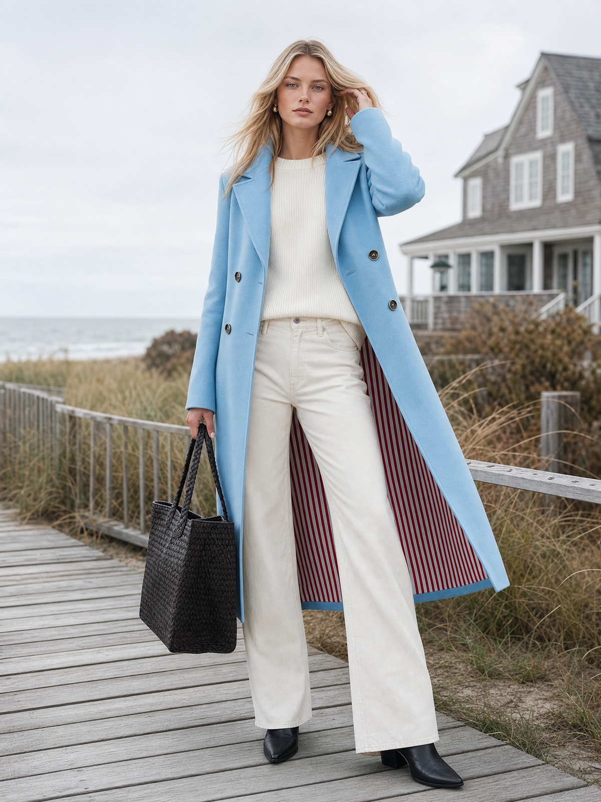 Classic Double-Breasted Tweed Coat | Women's Winter Coat 5