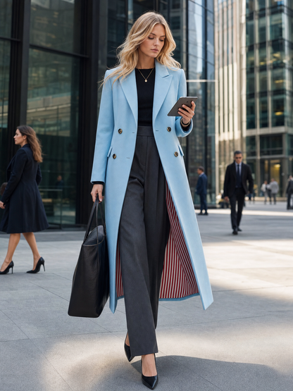 Classic Double-Breasted Tweed Coat | Women's Winter Coat 8