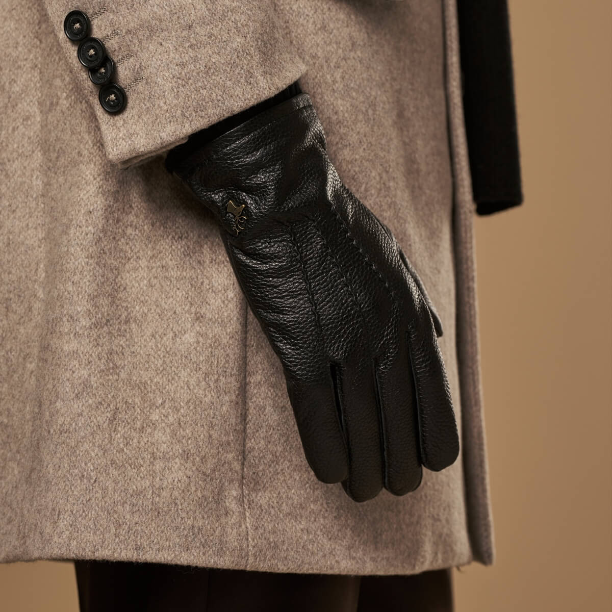 Columbus Black | Deerskin Leather Gloves for Men 5