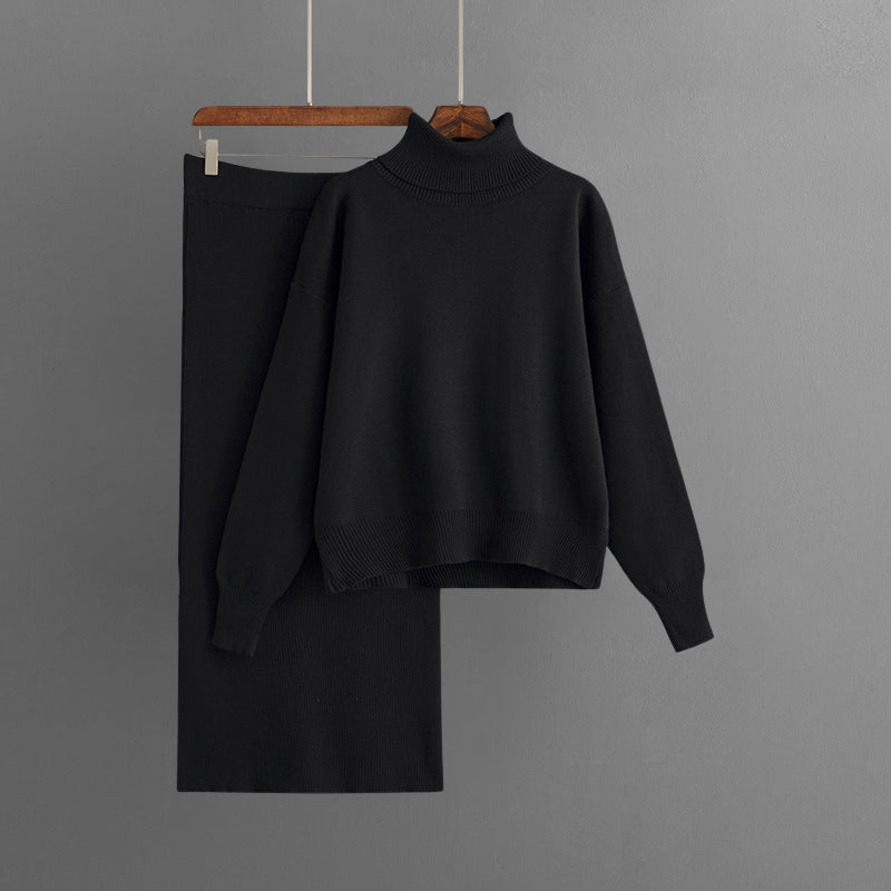 Cozy Two-Piece Set | Turtleneck Sweater and Skirt 2