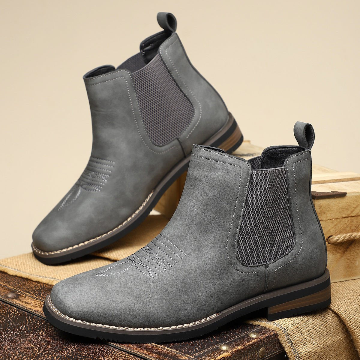 Daniel | Men's Chelsea Boots with Western-Style Detailing 6