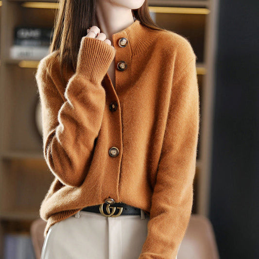 Dolce Lana Cardigan | Women's High Neck Button Sweater 0