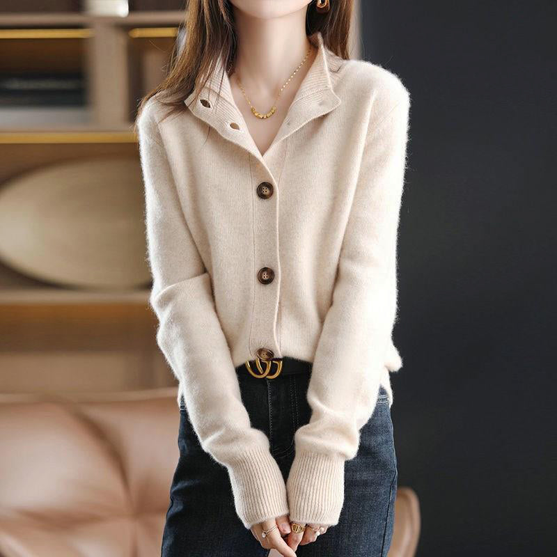 Dolce Lana Cardigan | Women's High Neck Button Sweater 2