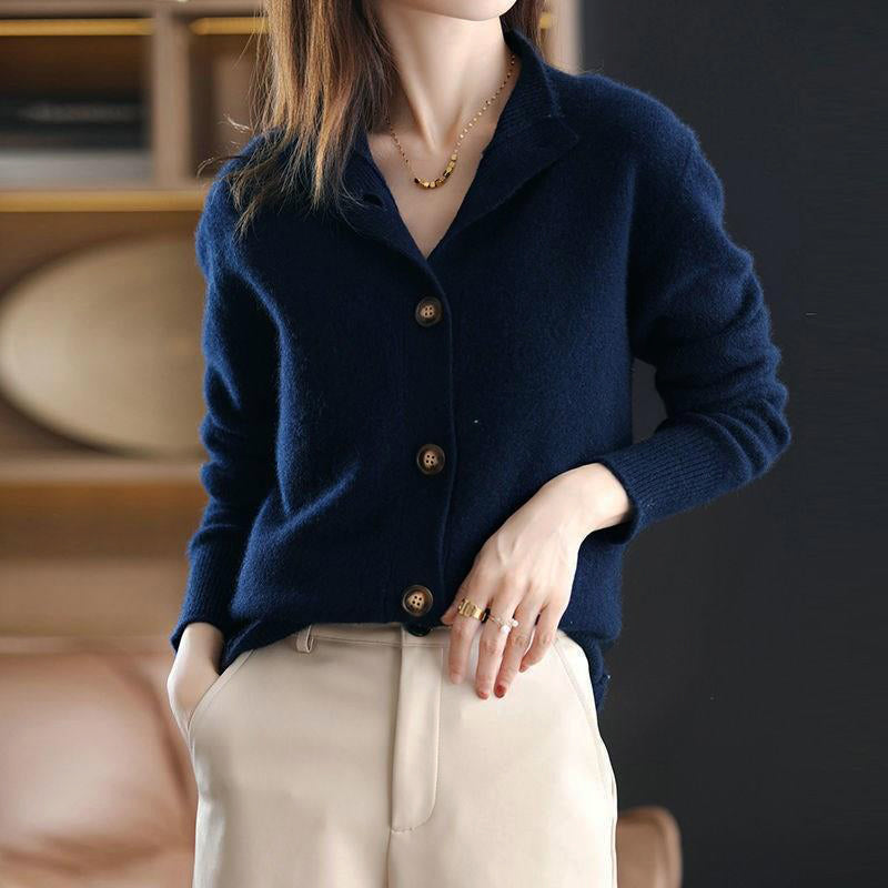 Dolce Lana Cardigan | Women's High Neck Button Sweater 3