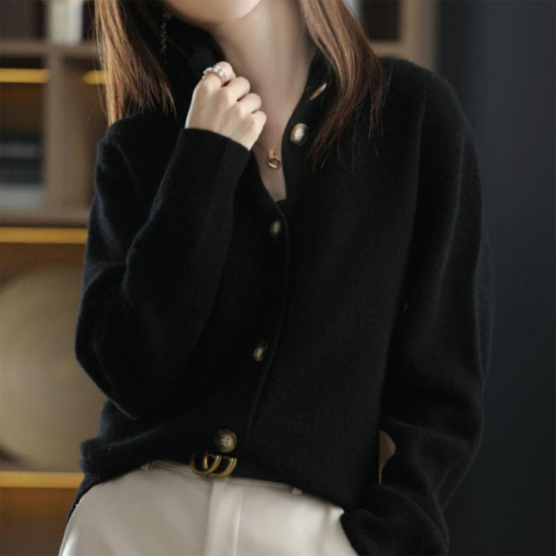 Dolce Lana Cardigan | Women's High Neck Button Sweater 4