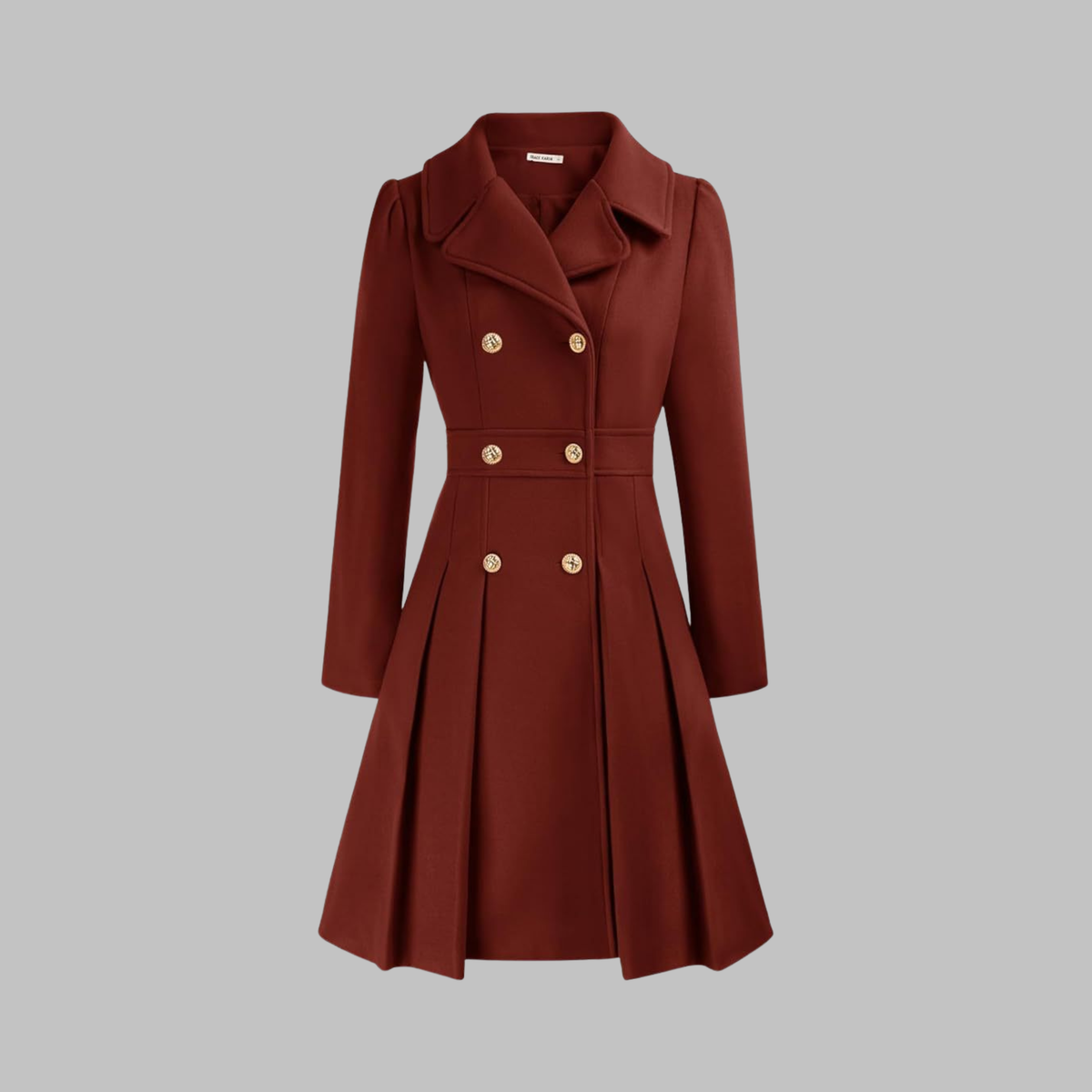 Double Button Long Sleeve Coat | Women's Classic Outerwear 0