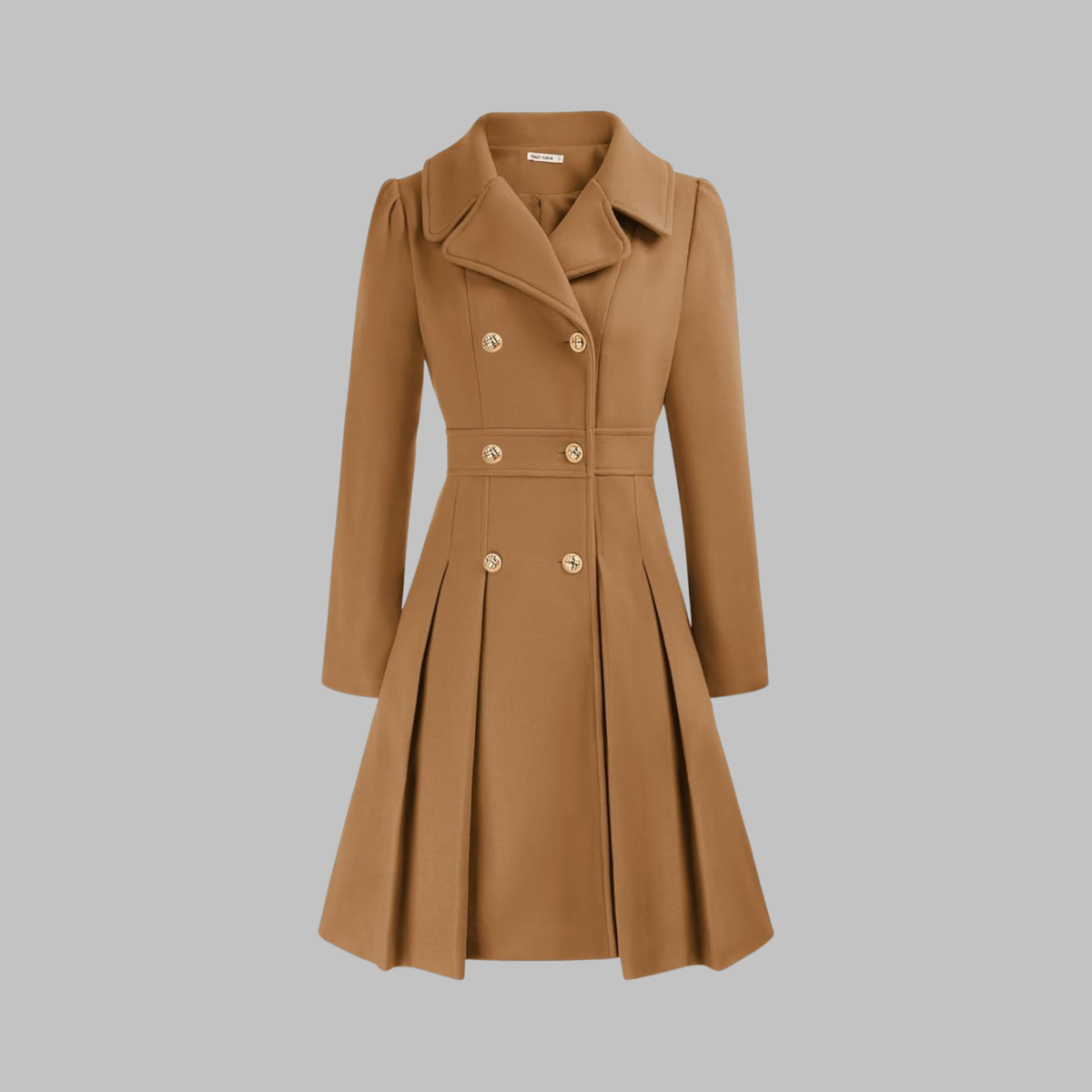 Double Button Long Sleeve Coat | Women's Classic Outerwear 1
