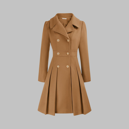 Double Button Long Sleeve Coat | Women's Classic Outerwear 1