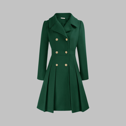 Double Button Long Sleeve Coat | Women's Classic Outerwear 10